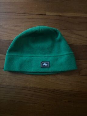Turtle Fur Green Kids Fleece Beanie with Turtle Patch
